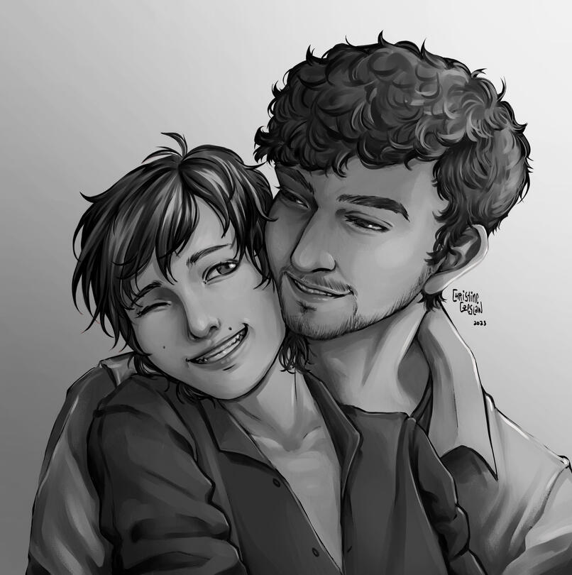 Couple Bust Up [120$] - High res jpg png, No/simple background, 2 figure, max 2 weeks work, max 3x revision (+$20/figure, If you want to added more figure)